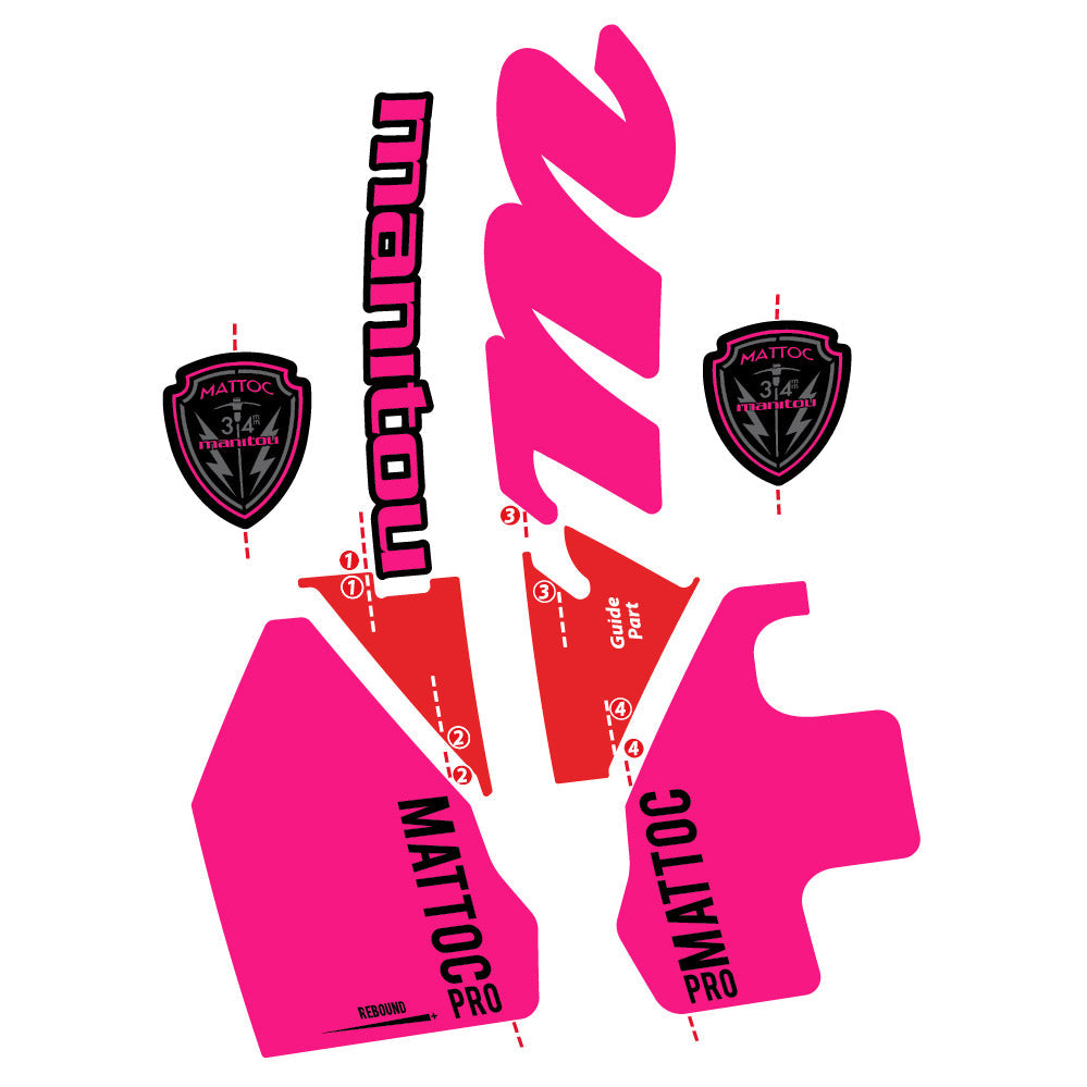 Stickers Manitou Mattoc PRO 2017 compatibles Autocollants fourche VTT 29"