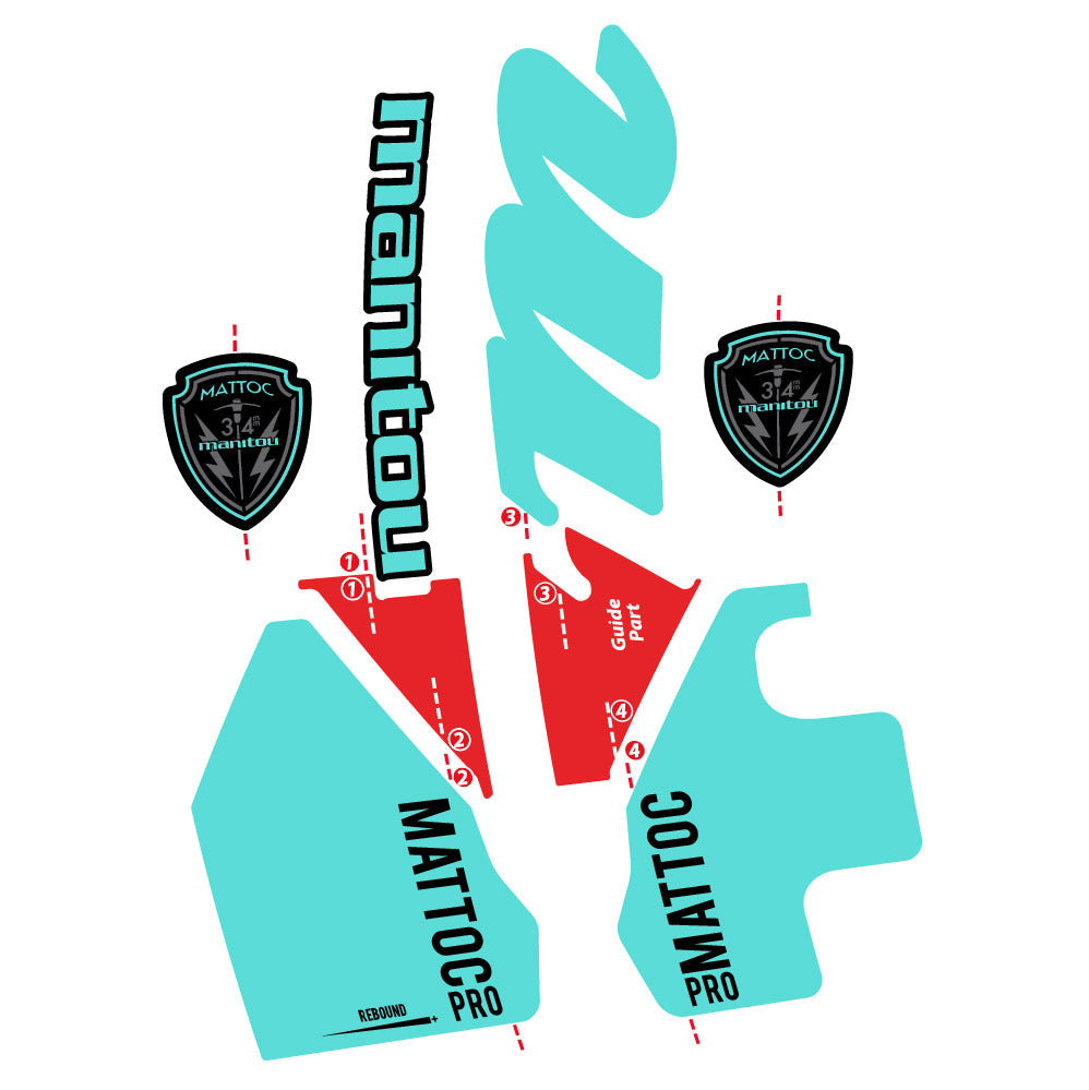Stickers Manitou Mattoc PRO 2017 compatibles Autocollants fourche VTT 29"