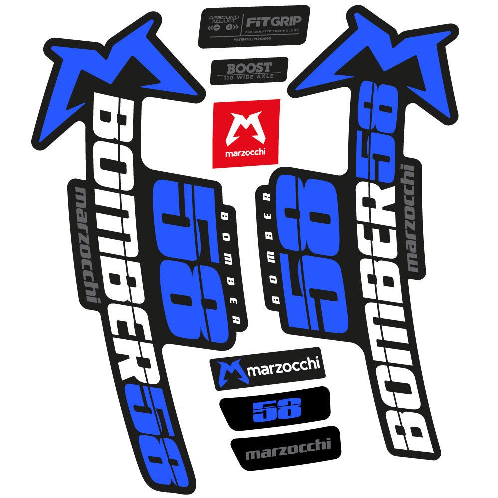 Stickers Marzocchi Bomber 58 20192020 compatibles Autocollants fourche VTT 29"