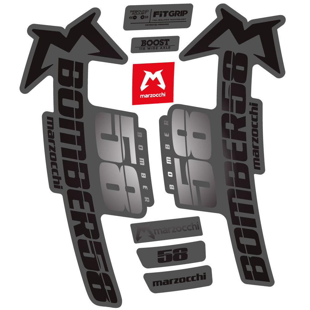 Stickers Marzocchi Bomber 58 20192020 compatibles Autocollants fourche VTT 29"
