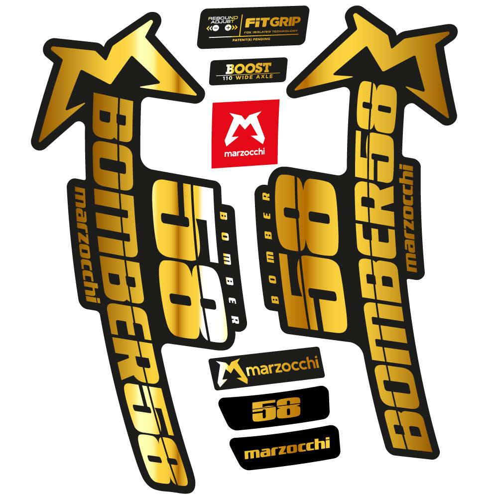 Stickers Marzocchi Bomber 58 20192020 compatibles Autocollants fourche VTT 29"