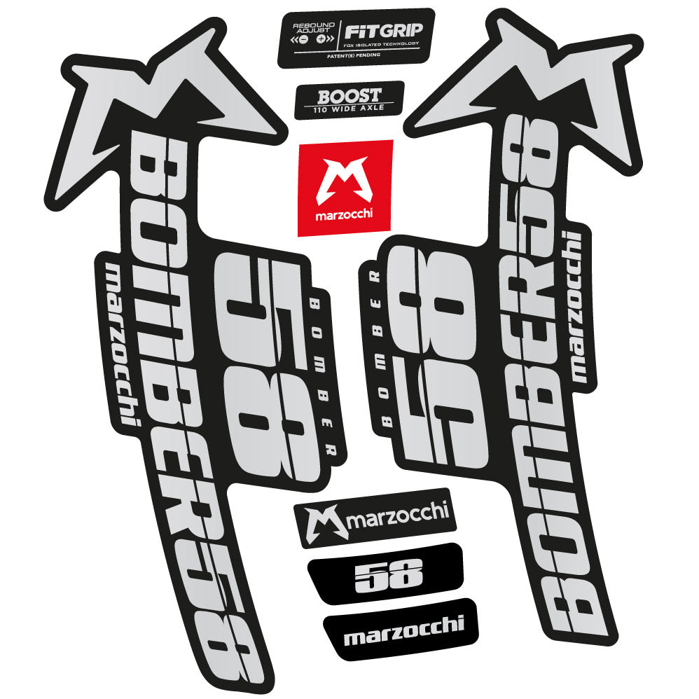 Stickers Marzocchi Bomber 58 20192020 compatibles Autocollants fourche VTT 29"