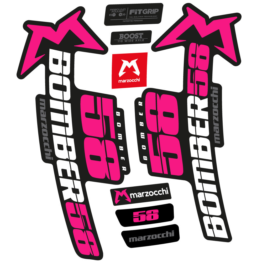 Stickers Marzocchi Bomber 58 20192020 compatibles Autocollants fourche VTT 29"