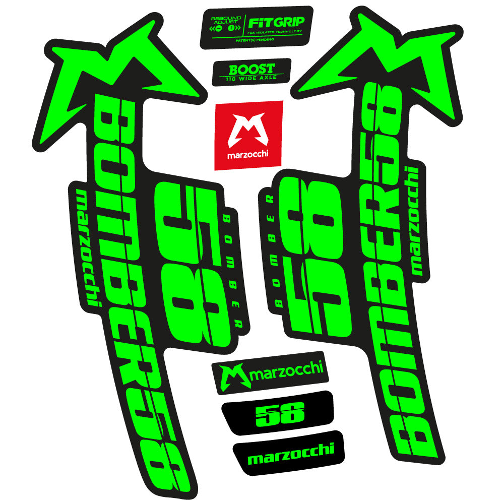 Stickers Marzocchi Bomber 58 20192020 compatibles Autocollants fourche VTT 29"