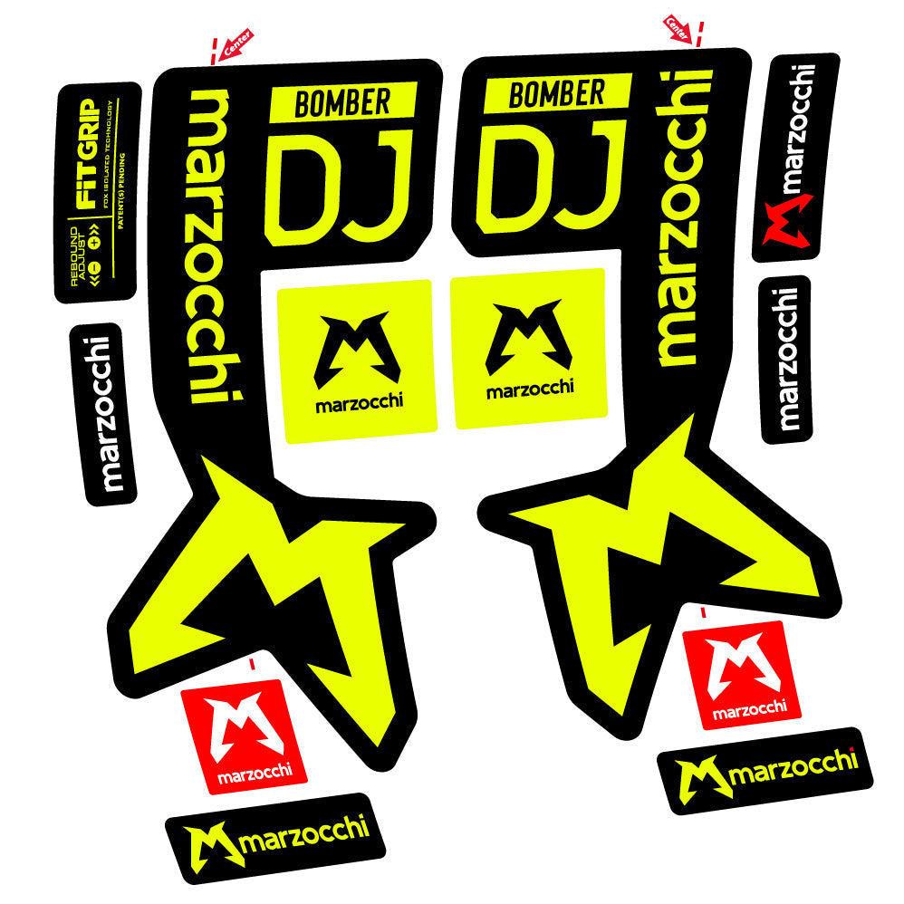 Stickers Marzocchi Bomber DJ compatibles Autocollants fourche VTT 29"