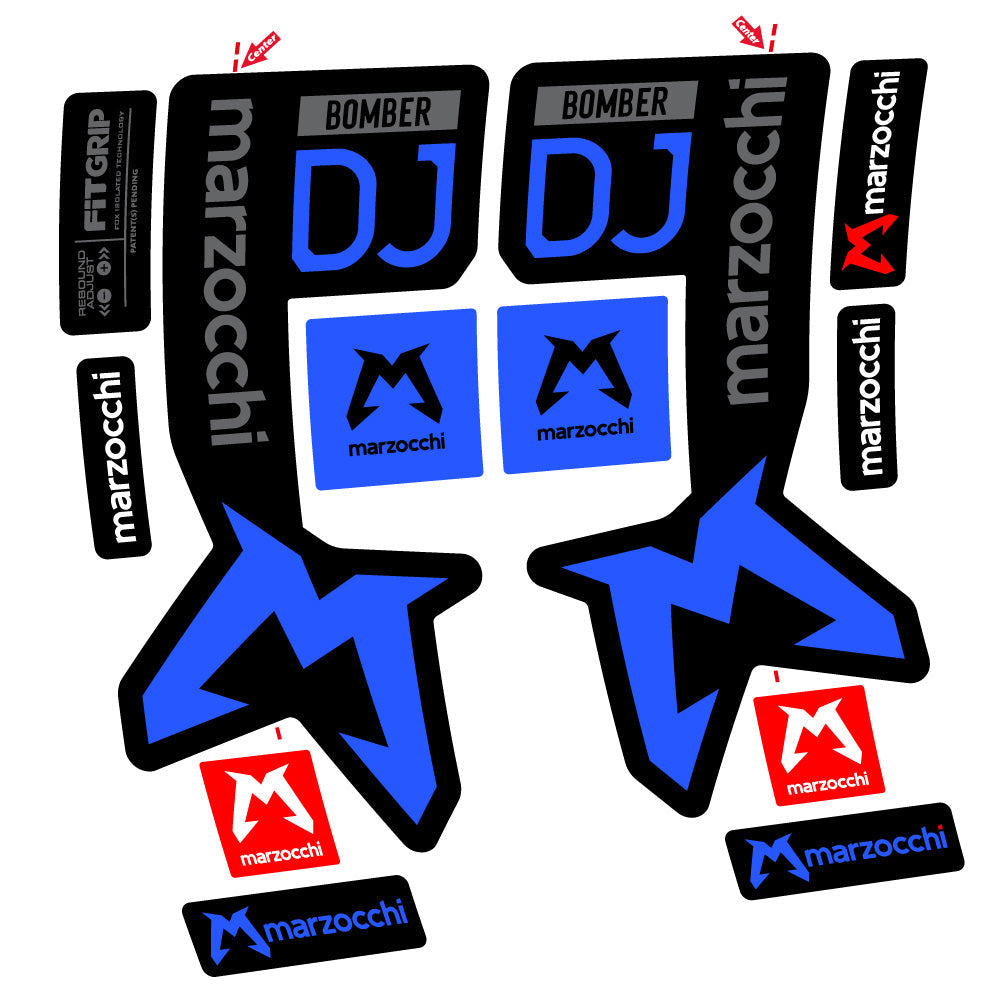 Stickers Marzocchi Bomber DJ compatibles Autocollants fourche VTT 29"