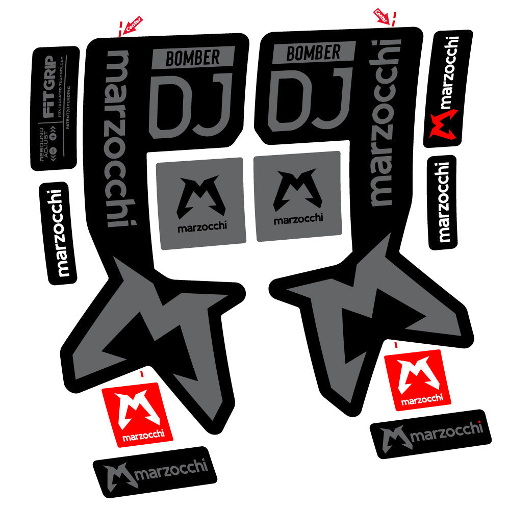 Stickers Marzocchi Bomber DJ compatibles Autocollants fourche VTT 29"