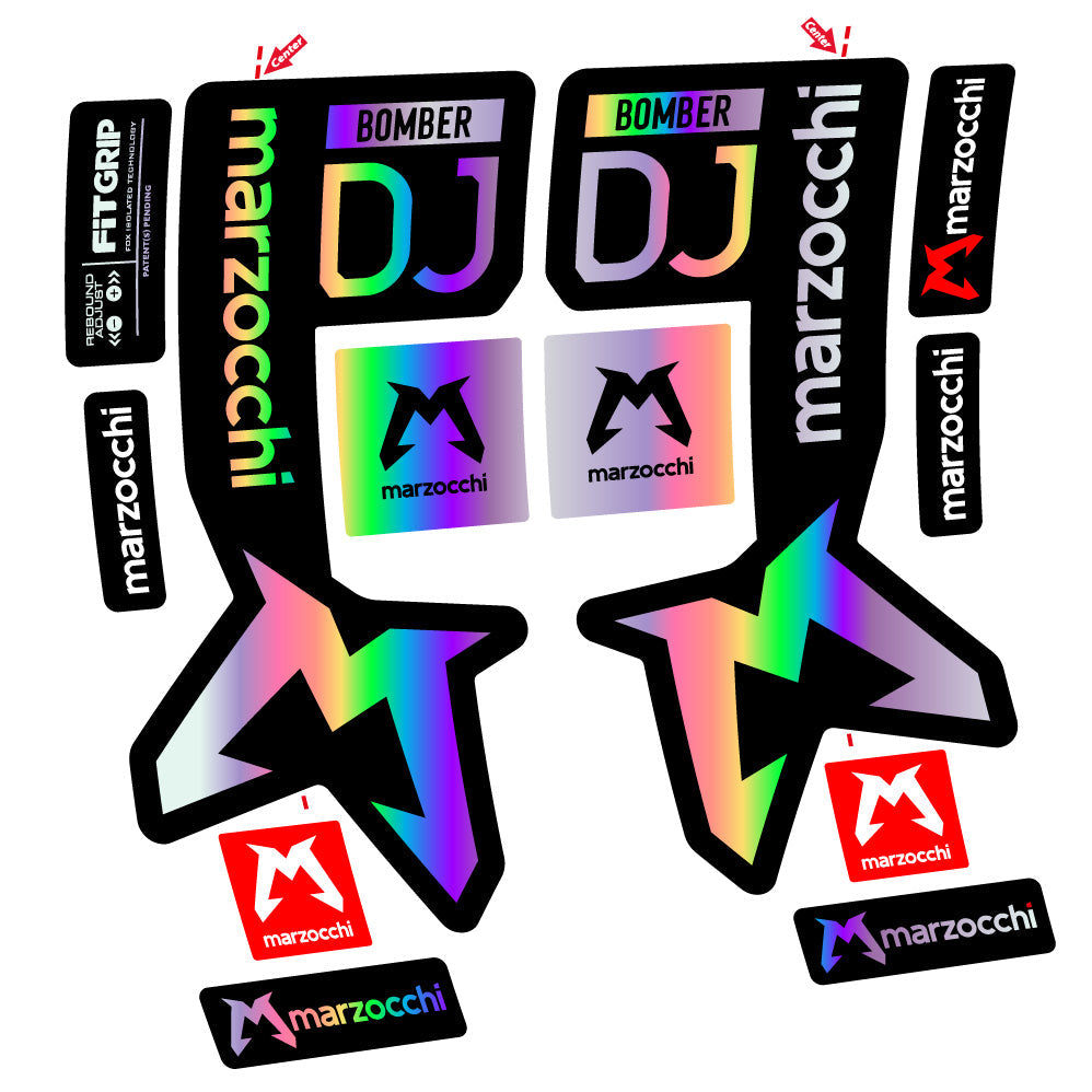Stickers Marzocchi Bomber DJ compatibles Autocollants fourche VTT 29"