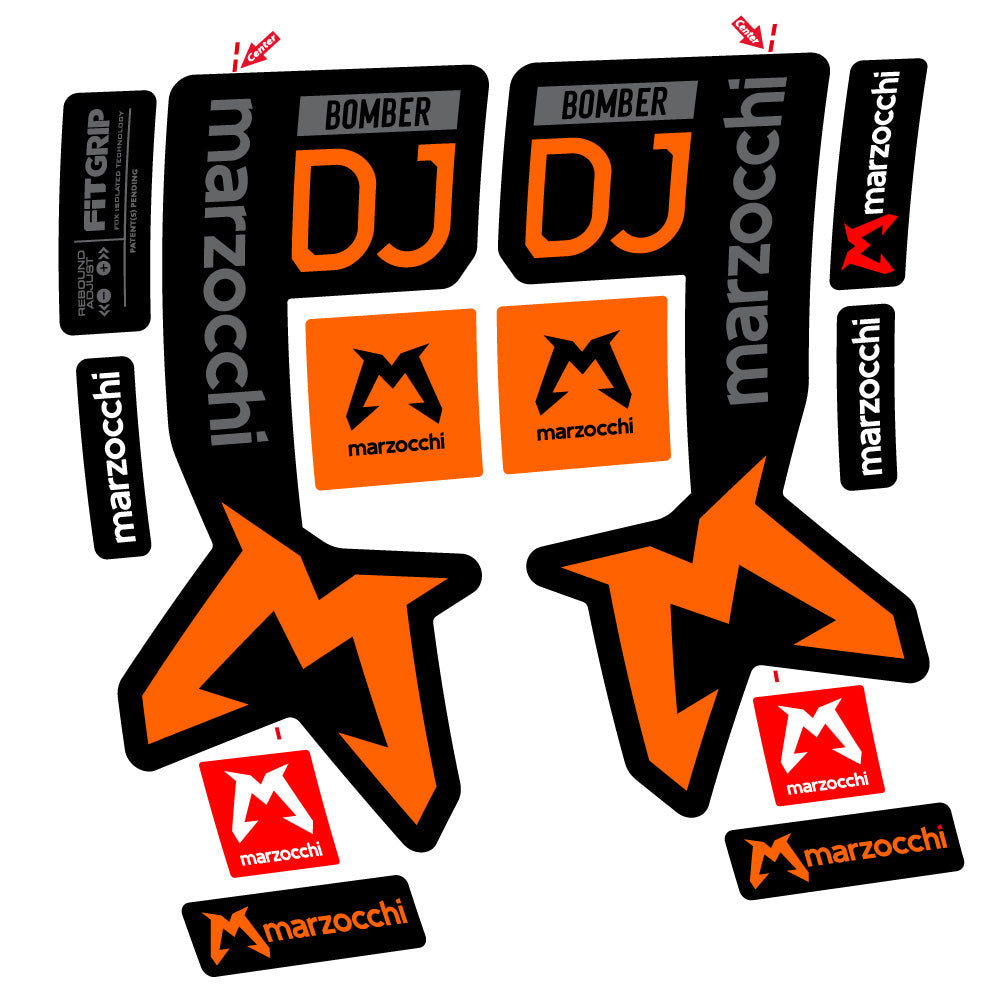 Stickers Marzocchi Bomber DJ compatibles Autocollants fourche VTT 29"