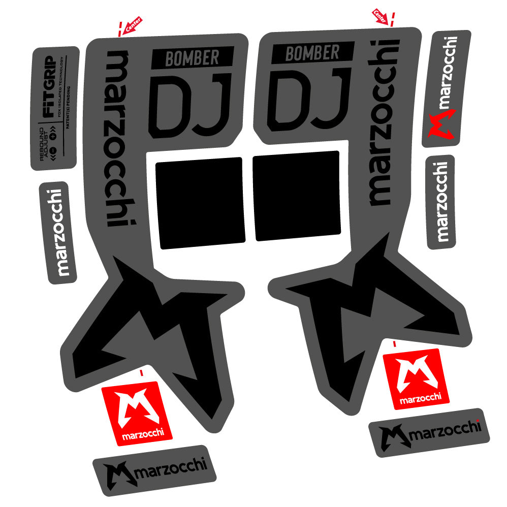 Stickers Marzocchi Bomber DJ compatibles Autocollants fourche VTT 29"
