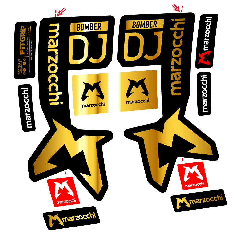 Stickers Marzocchi Bomber DJ compatibles Autocollants fourche VTT 29"