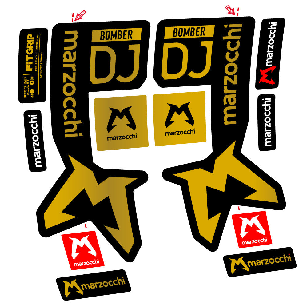 Stickers Marzocchi Bomber DJ compatibles Autocollants fourche VTT 29"