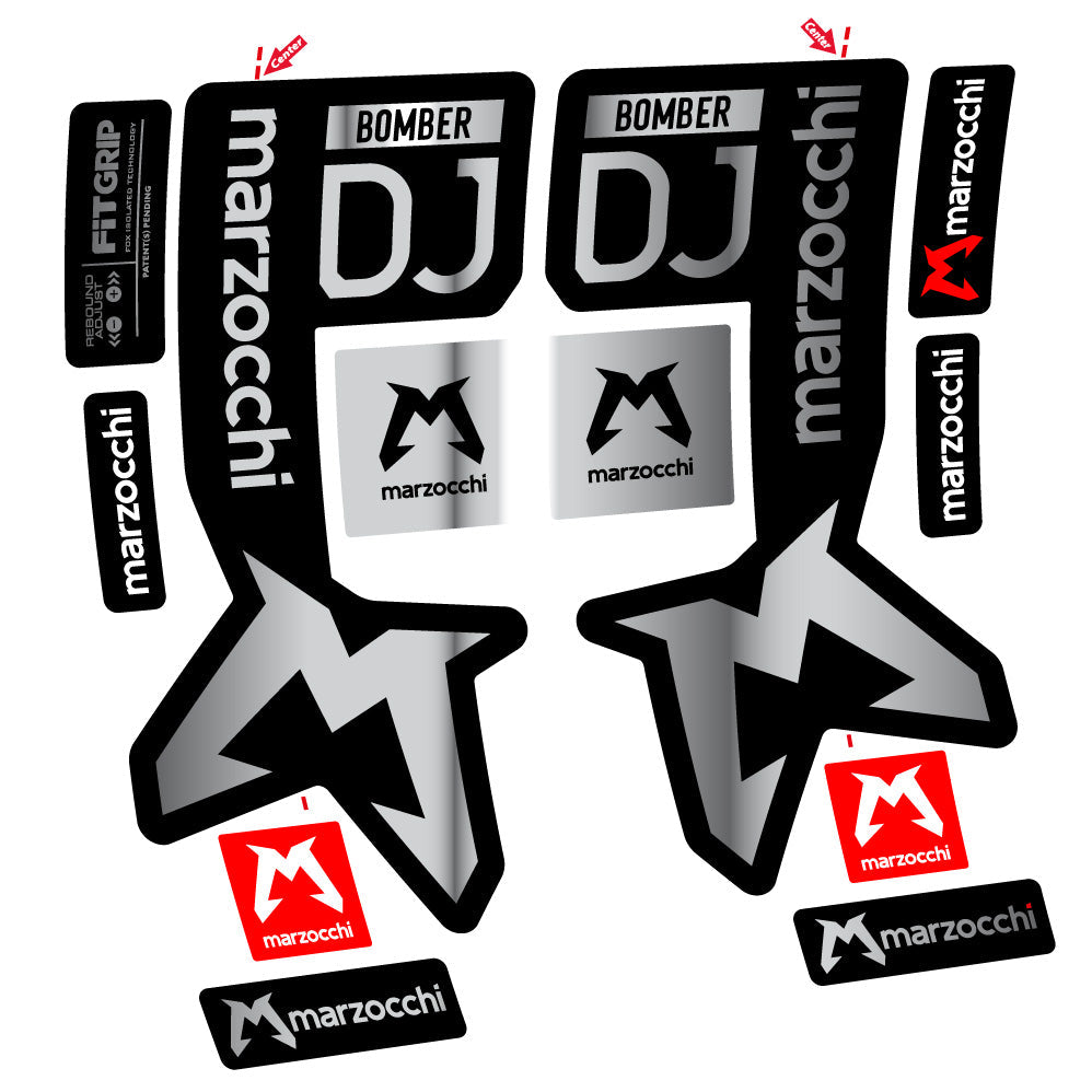 Stickers Marzocchi Bomber DJ compatibles Autocollants fourche VTT 29"
