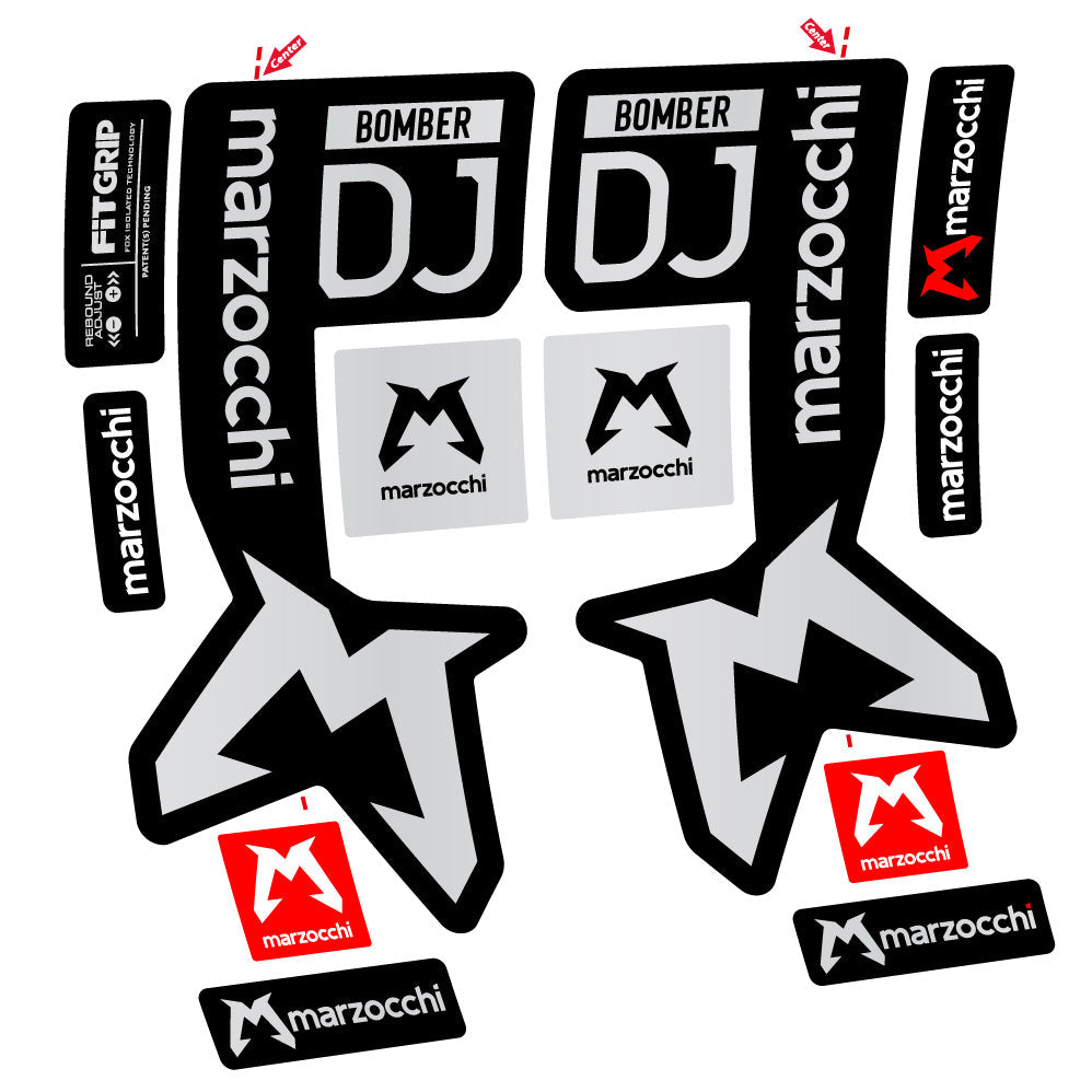 Stickers Marzocchi Bomber DJ compatibles Autocollants fourche VTT 29"