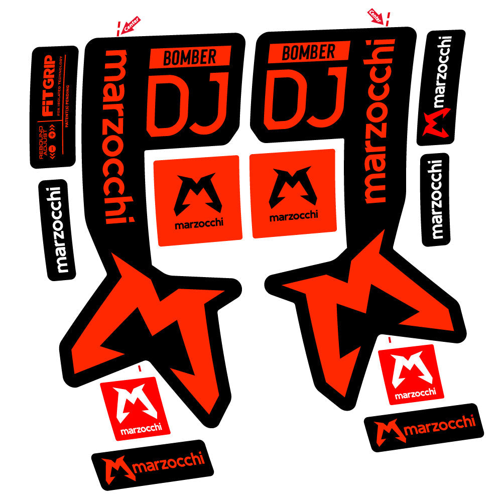 Stickers Marzocchi Bomber DJ compatibles Autocollants fourche VTT 29"
