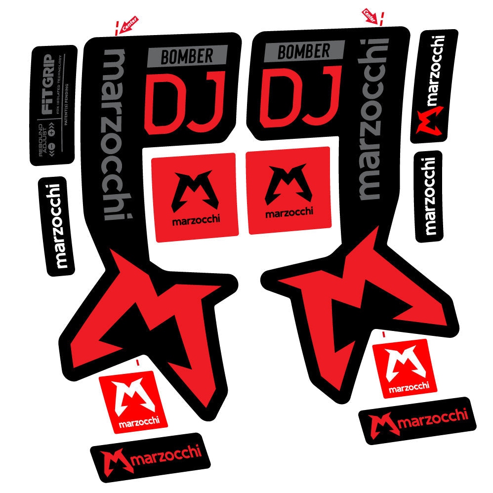 Stickers Marzocchi Bomber DJ compatibles Autocollants fourche VTT 29"