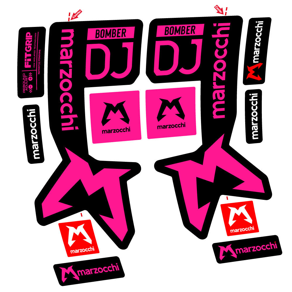 Stickers Marzocchi Bomber DJ compatibles Autocollants fourche VTT 29"