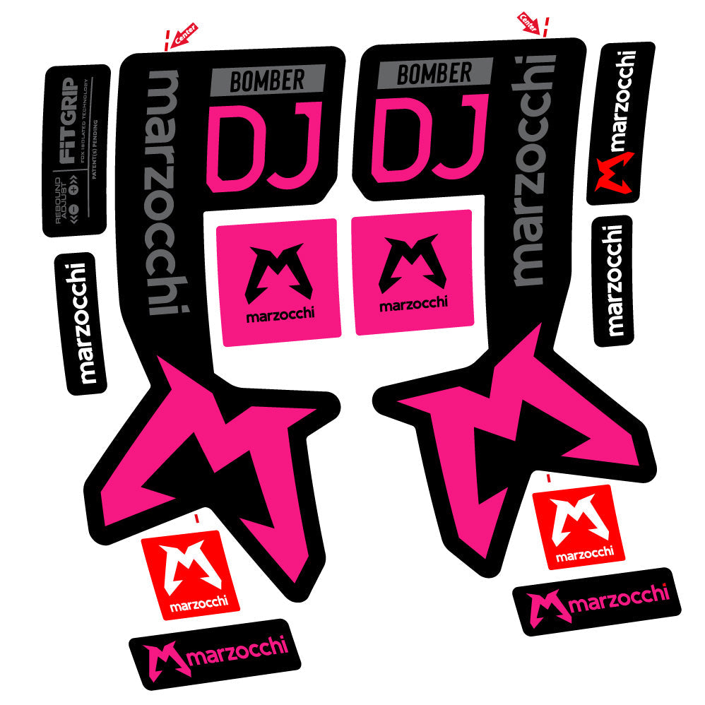 Stickers Marzocchi Bomber DJ compatibles Autocollants fourche VTT 29"