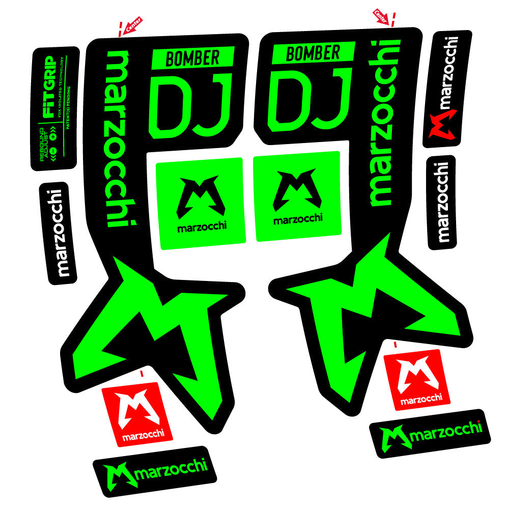 Stickers Marzocchi Bomber DJ compatibles Autocollants fourche VTT 29"