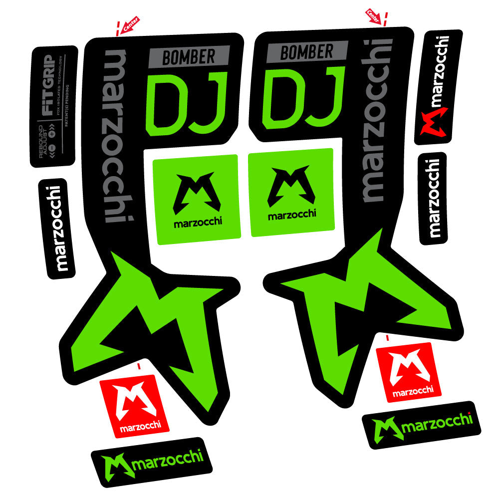 Stickers Marzocchi Bomber DJ compatibles Autocollants fourche VTT 29"