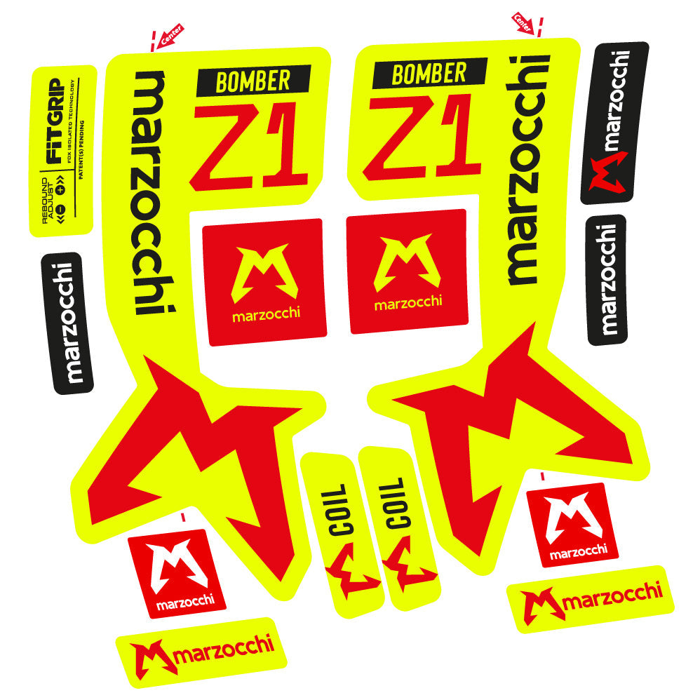 Stickers Marzocchi Bomber Z1 29” MTB Vinyl Stickers compatibles Autocollants fourche VTT 29"