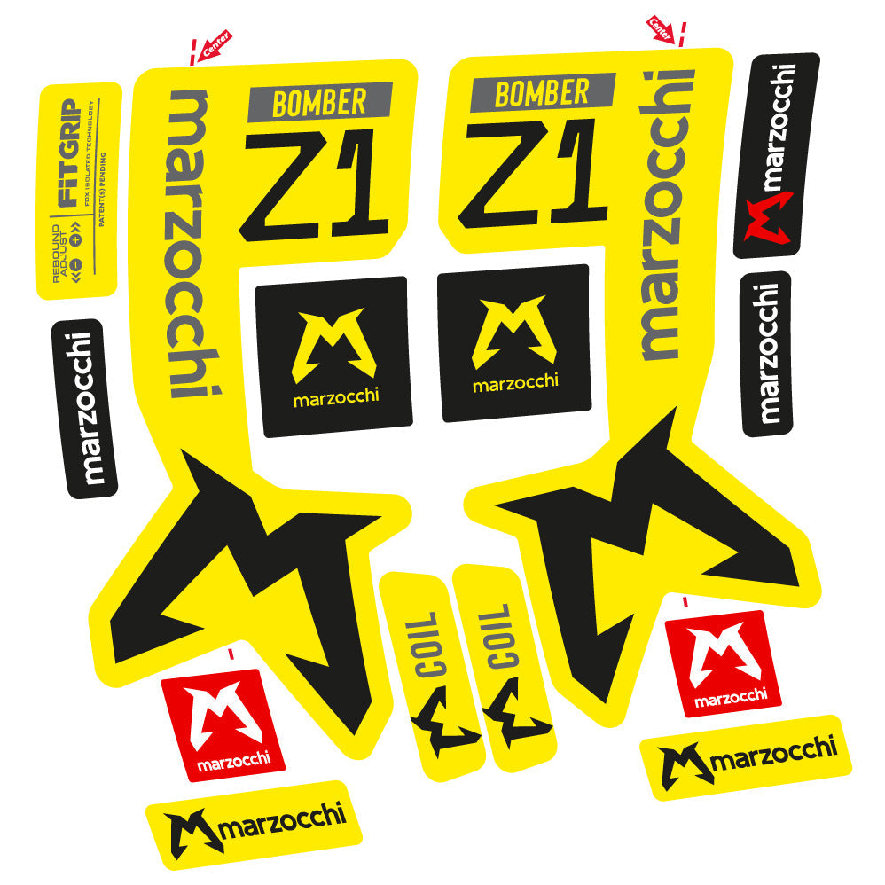 Stickers Marzocchi Bomber Z1 29” MTB Vinyl Stickers compatibles Autocollants fourche VTT 29"