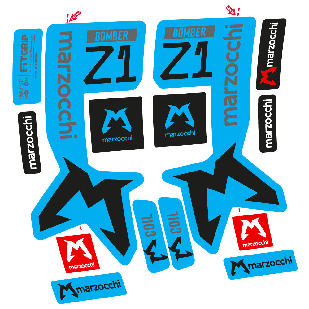 Stickers Marzocchi Bomber Z1 29” MTB Vinyl Stickers compatibles Autocollants fourche VTT 29"