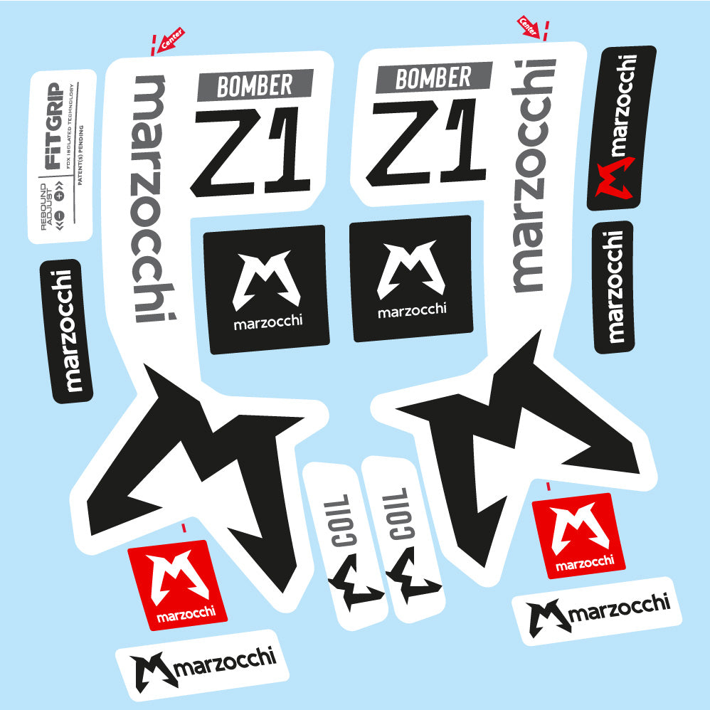 Stickers Marzocchi Bomber Z1 29” MTB Vinyl Stickers compatibles Autocollants fourche VTT 29"