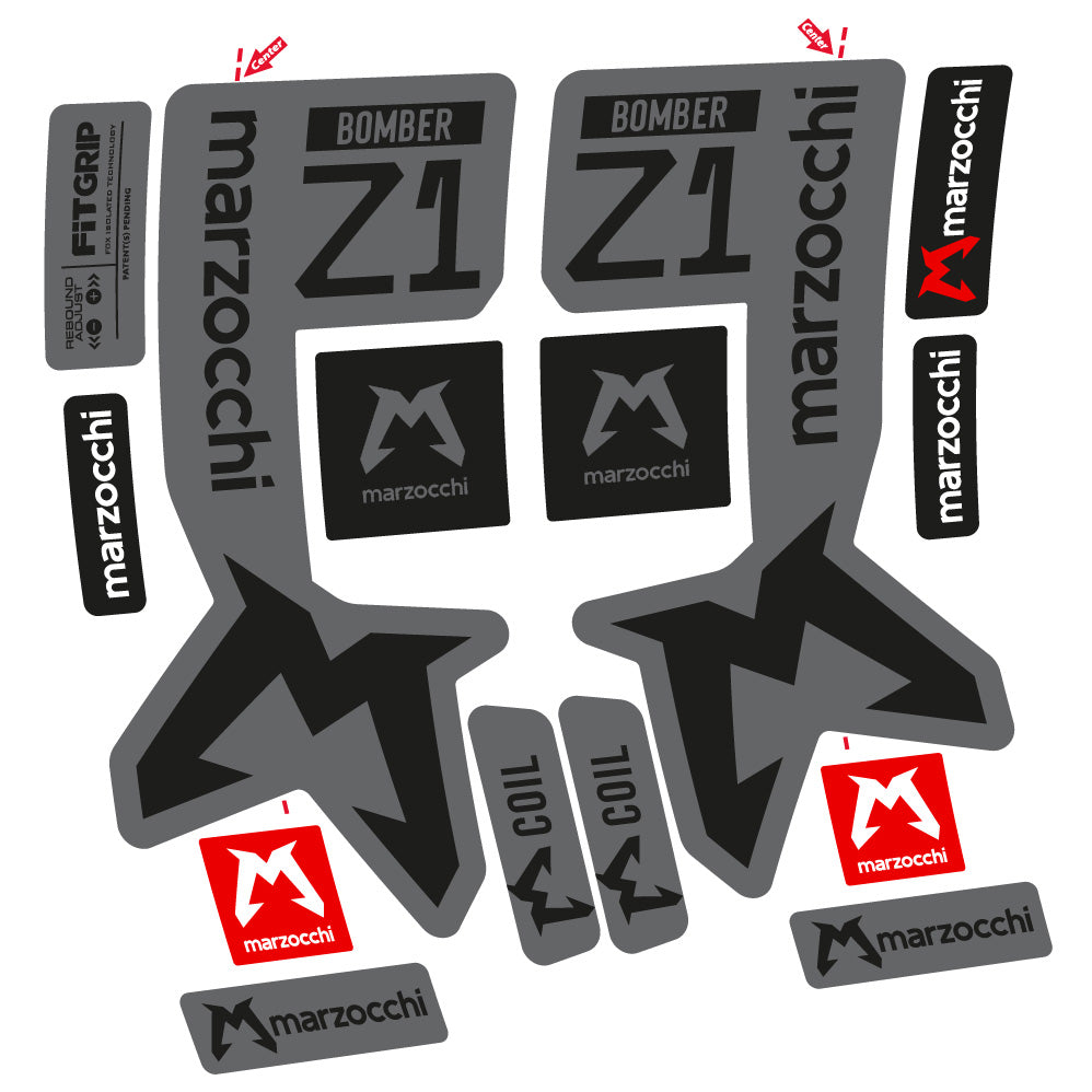 Stickers Marzocchi Bomber Z1 29” MTB Vinyl Stickers compatibles Autocollants fourche VTT 29"