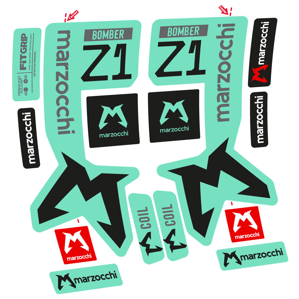 Stickers Marzocchi Bomber Z1 29” MTB Vinyl Stickers compatibles Autocollants fourche VTT 29"