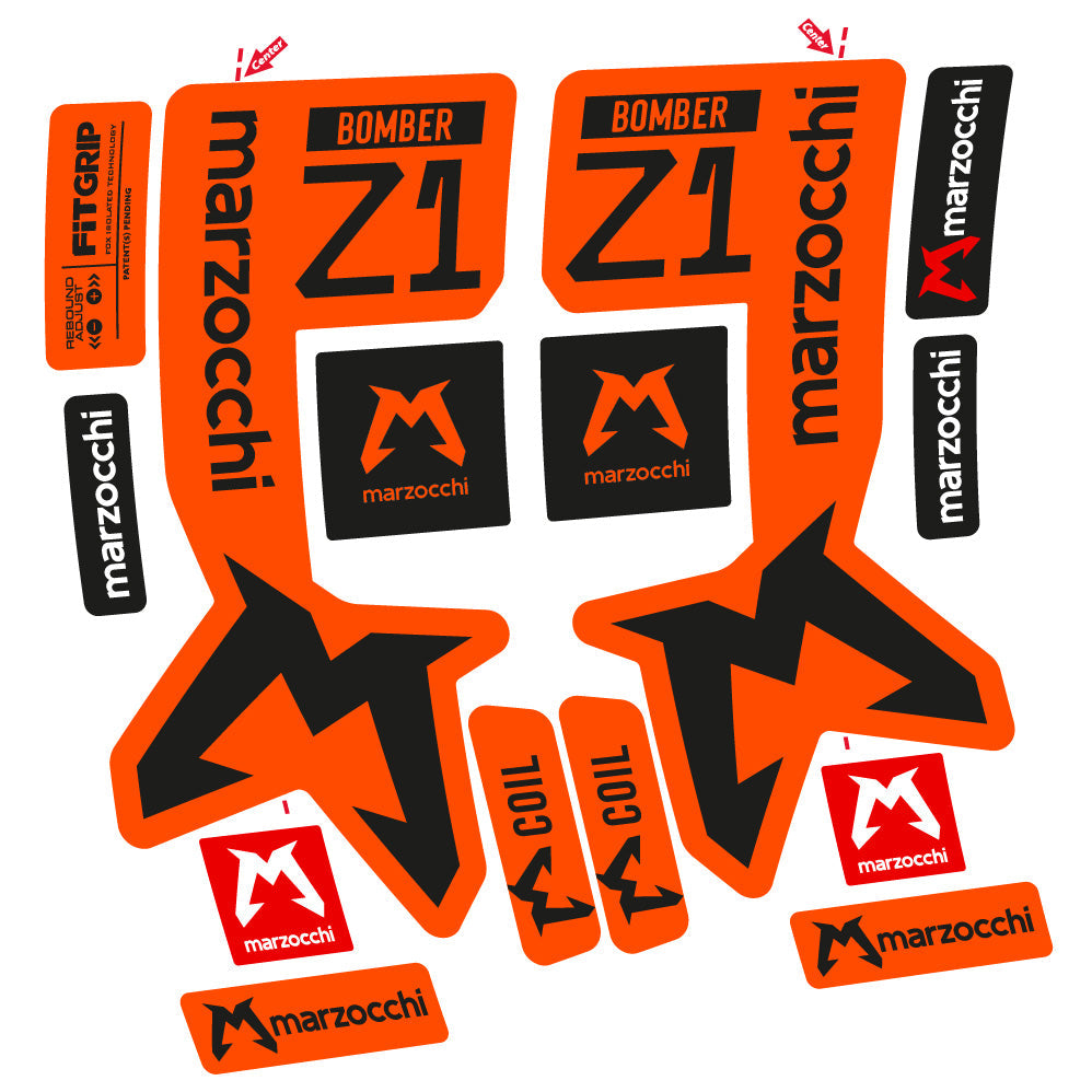 Stickers Marzocchi Bomber Z1 29” MTB Vinyl Stickers compatibles Autocollants fourche VTT 29"