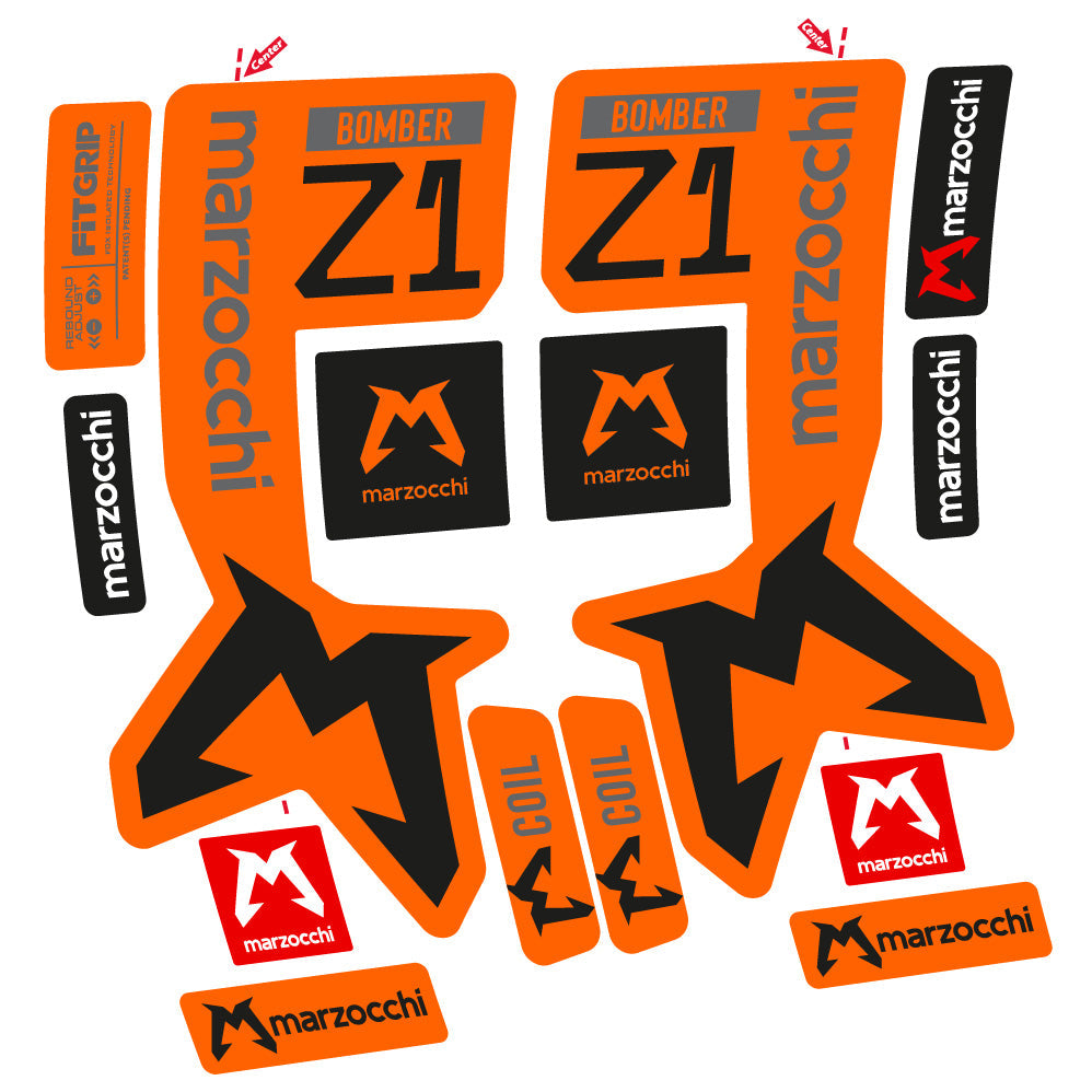 Stickers Marzocchi Bomber Z1 29” MTB Vinyl Stickers compatibles Autocollants fourche VTT 29"