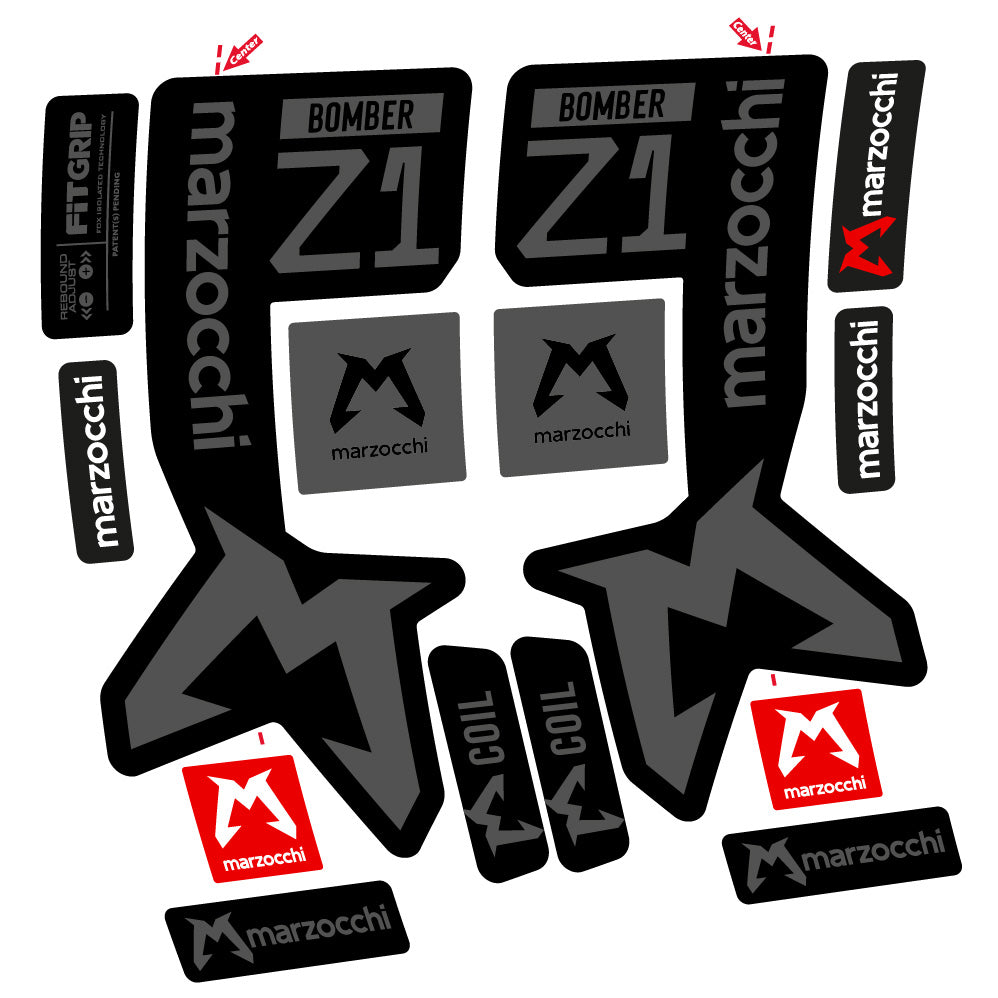 Stickers Marzocchi Bomber Z1 29” MTB Vinyl Stickers compatibles Autocollants fourche VTT 29"