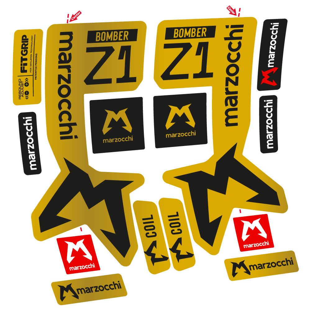 Stickers Marzocchi Bomber Z1 29” MTB Vinyl Stickers compatibles Autocollants fourche VTT 29"