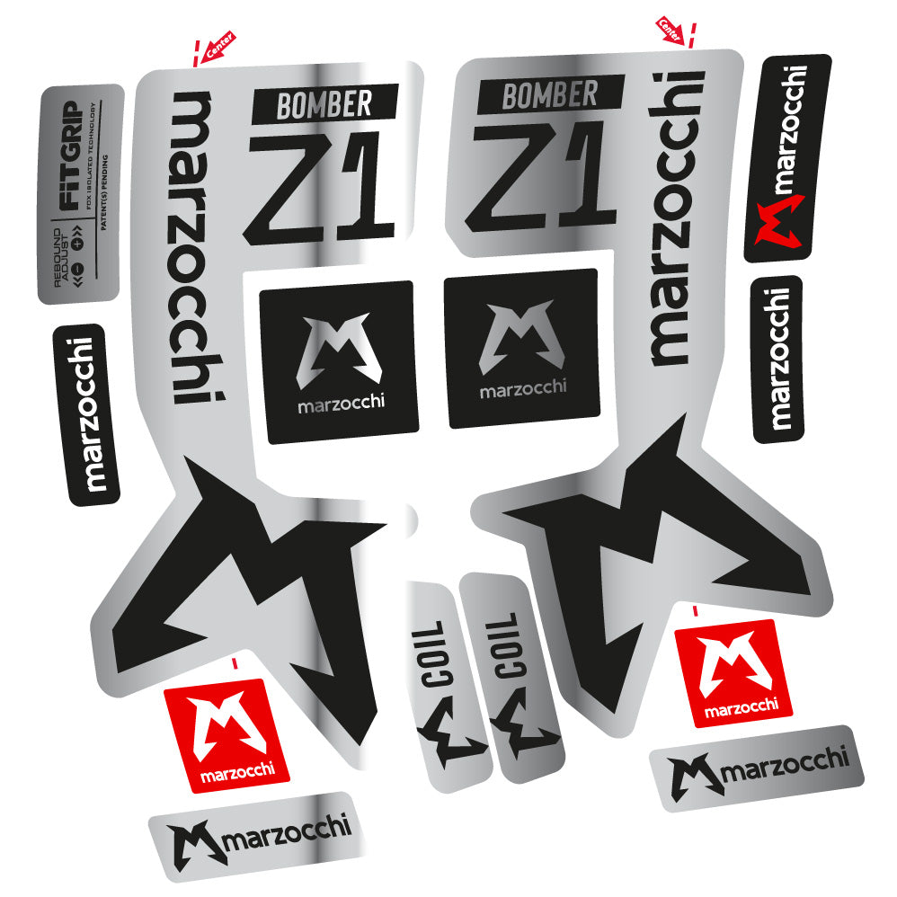 Stickers Marzocchi Bomber Z1 29” MTB Vinyl Stickers compatibles Autocollants fourche VTT 29"