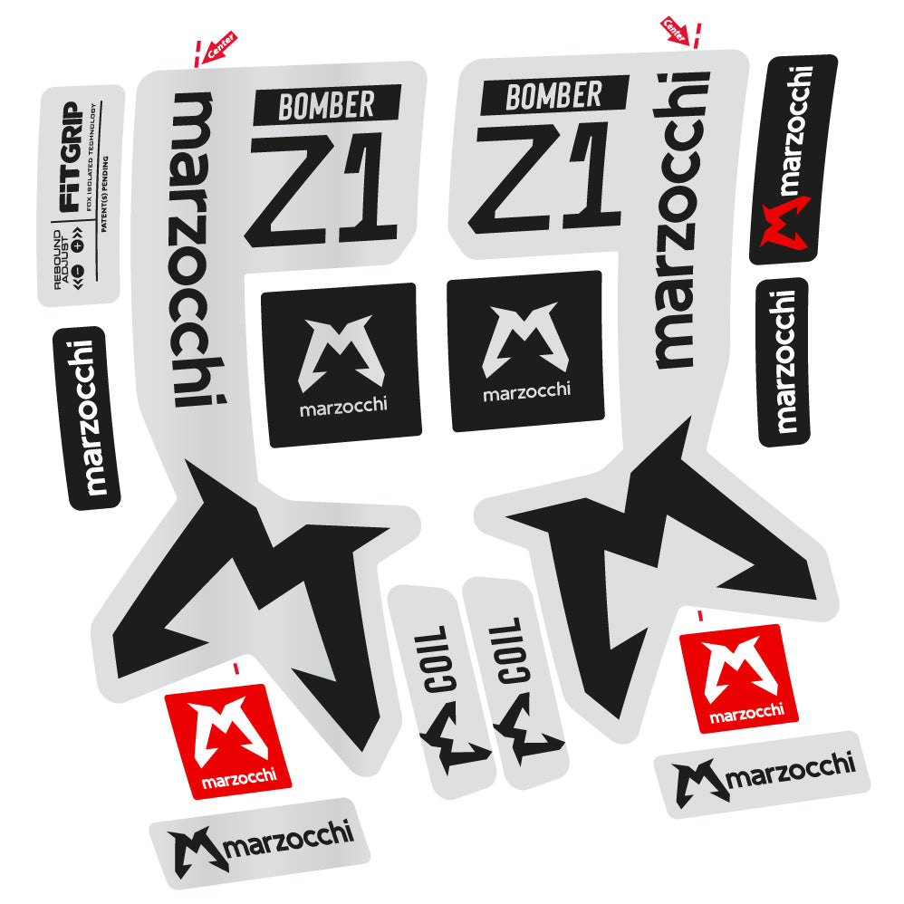 Stickers Marzocchi Bomber Z1 29” MTB Vinyl Stickers compatibles Autocollants fourche VTT 29"