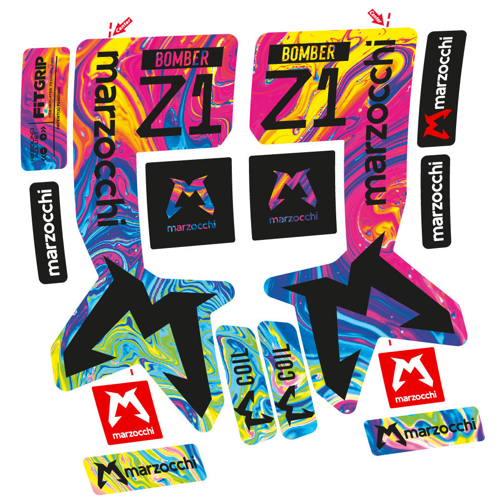 Stickers Marzocchi Bomber Z1 29” MTB Vinyl Stickers compatibles Autocollants fourche VTT 29"