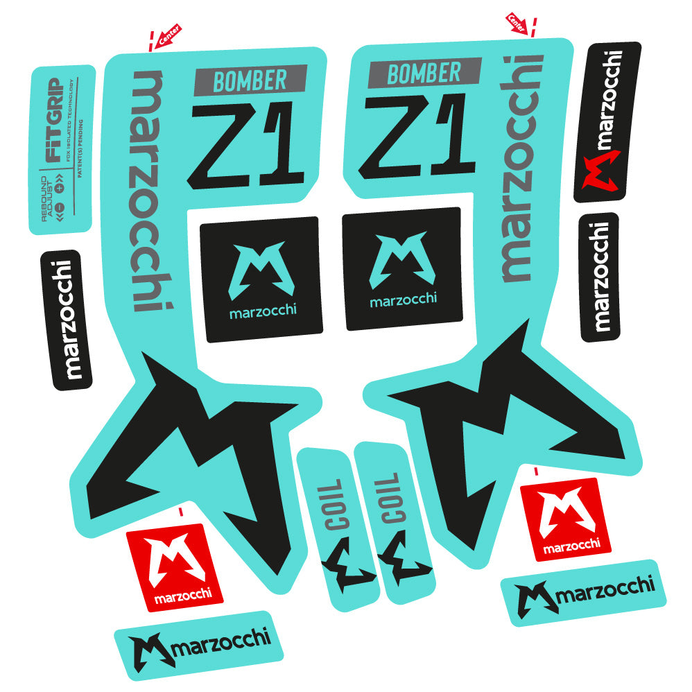 Stickers Marzocchi Bomber Z1 29” MTB Vinyl Stickers compatibles Autocollants fourche VTT 29"