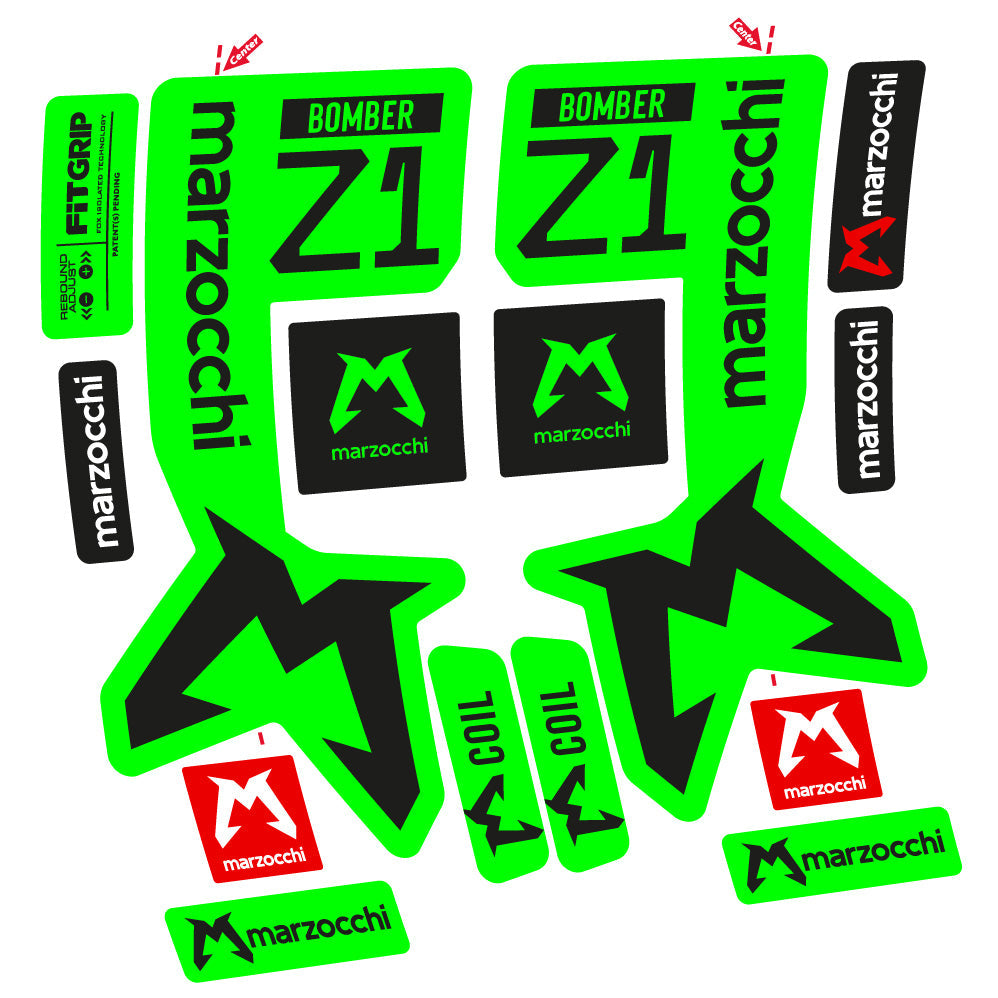 Stickers Marzocchi Bomber Z1 29” MTB Vinyl Stickers compatibles Autocollants fourche VTT 29"