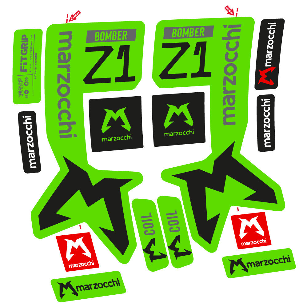 Stickers Marzocchi Bomber Z1 29” MTB Vinyl Stickers compatibles Autocollants fourche VTT 29"