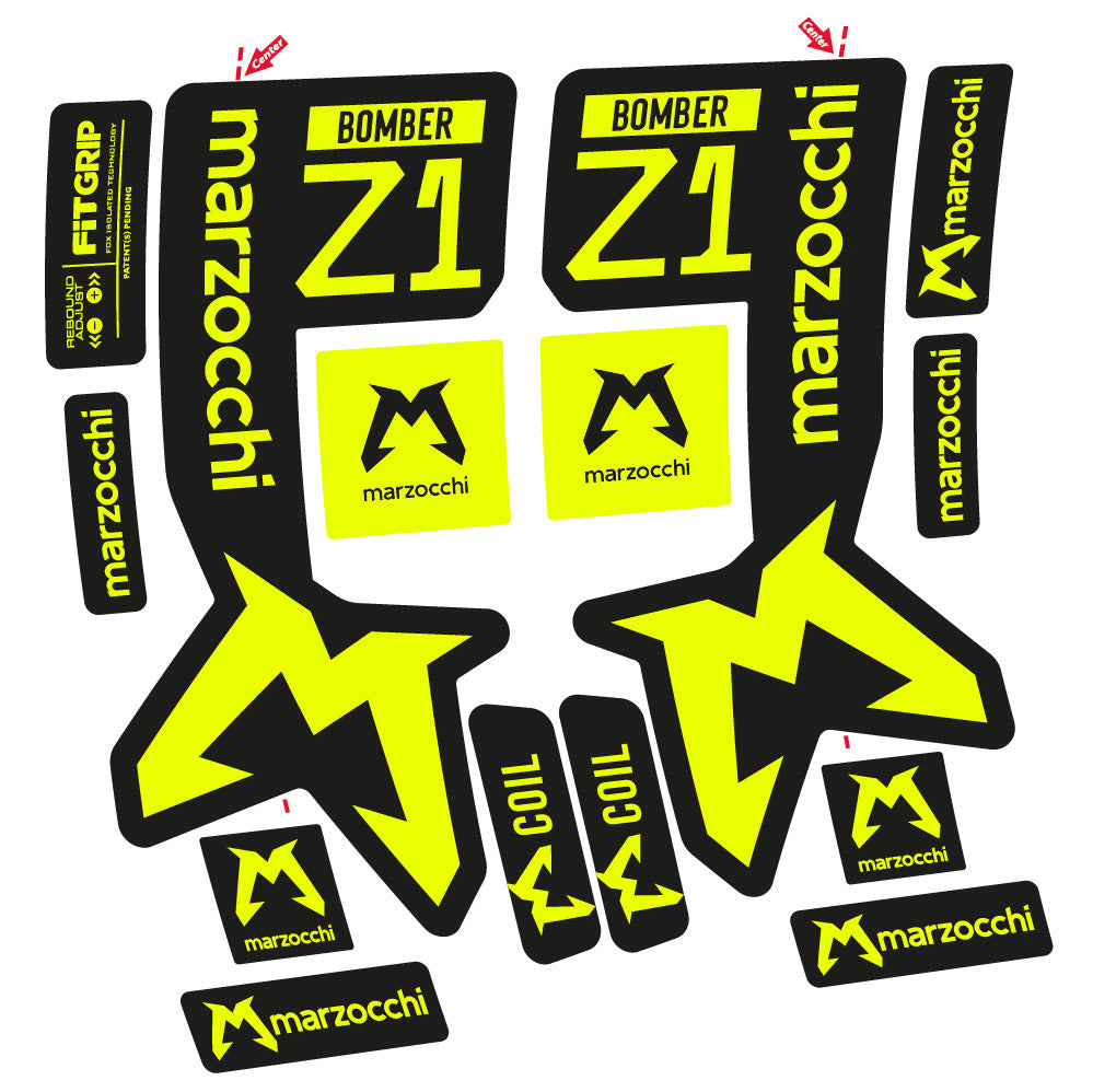 Stickers Marzocchi Bomber Z1 Mod 2 compatibles - Autocollants fourche VTT