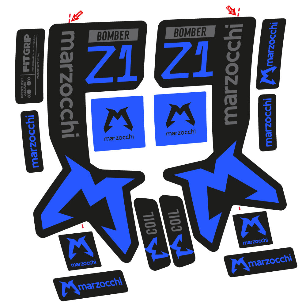 Stickers Marzocchi Bomber Z1 compatibles Autocollants fourche VTT 29"