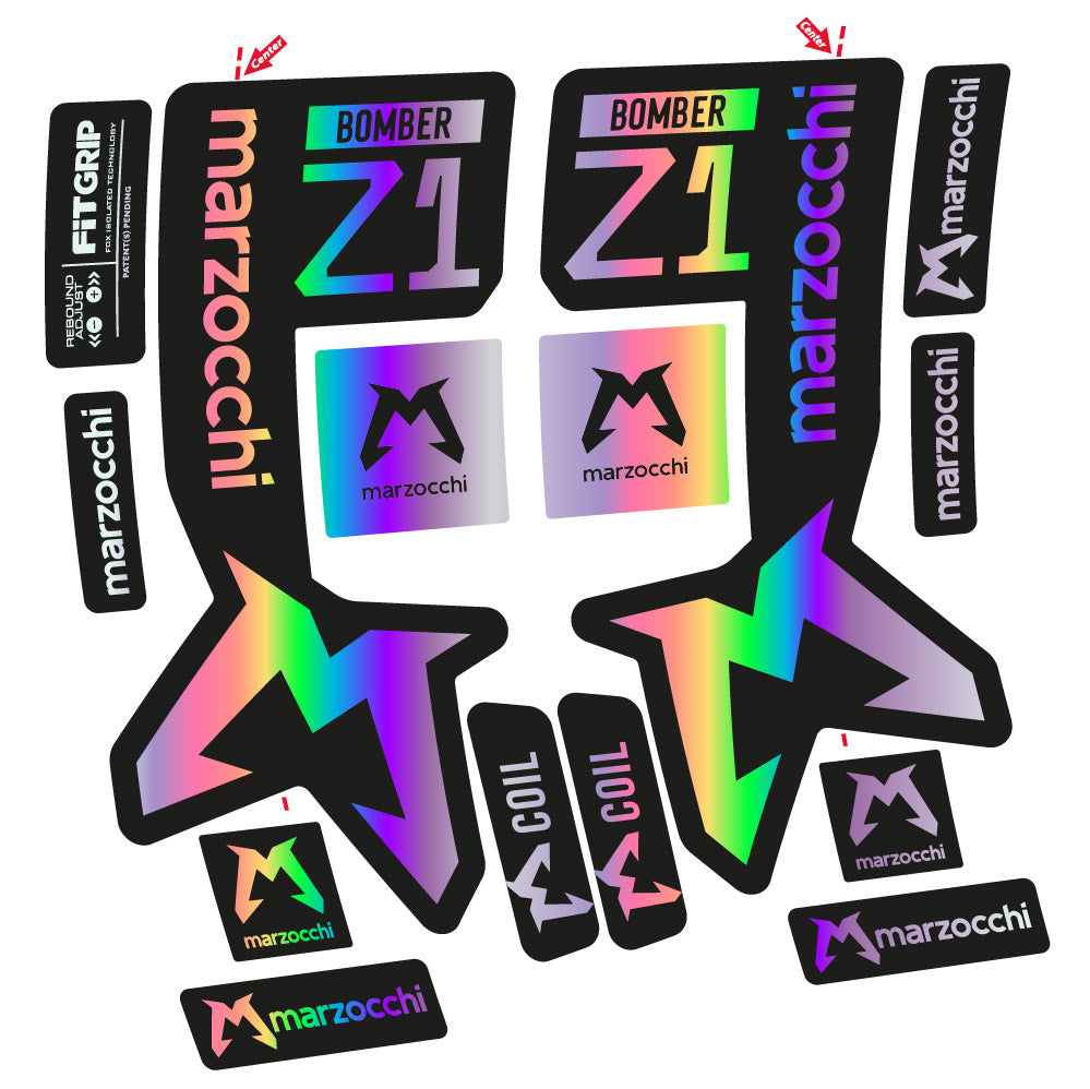Stickers Marzocchi Bomber Z1 compatibles Autocollants fourche VTT 29"