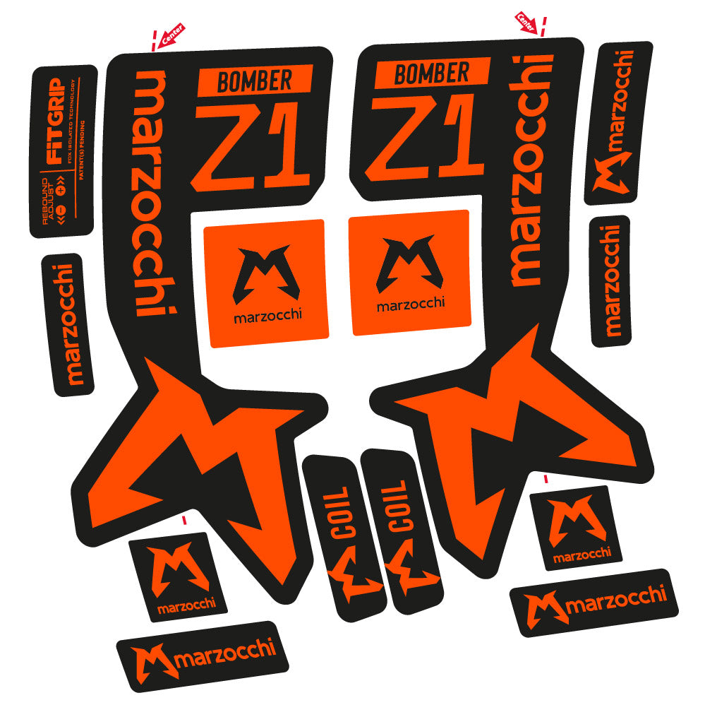 Stickers Marzocchi Bomber Z1 compatibles Autocollants fourche VTT 29"