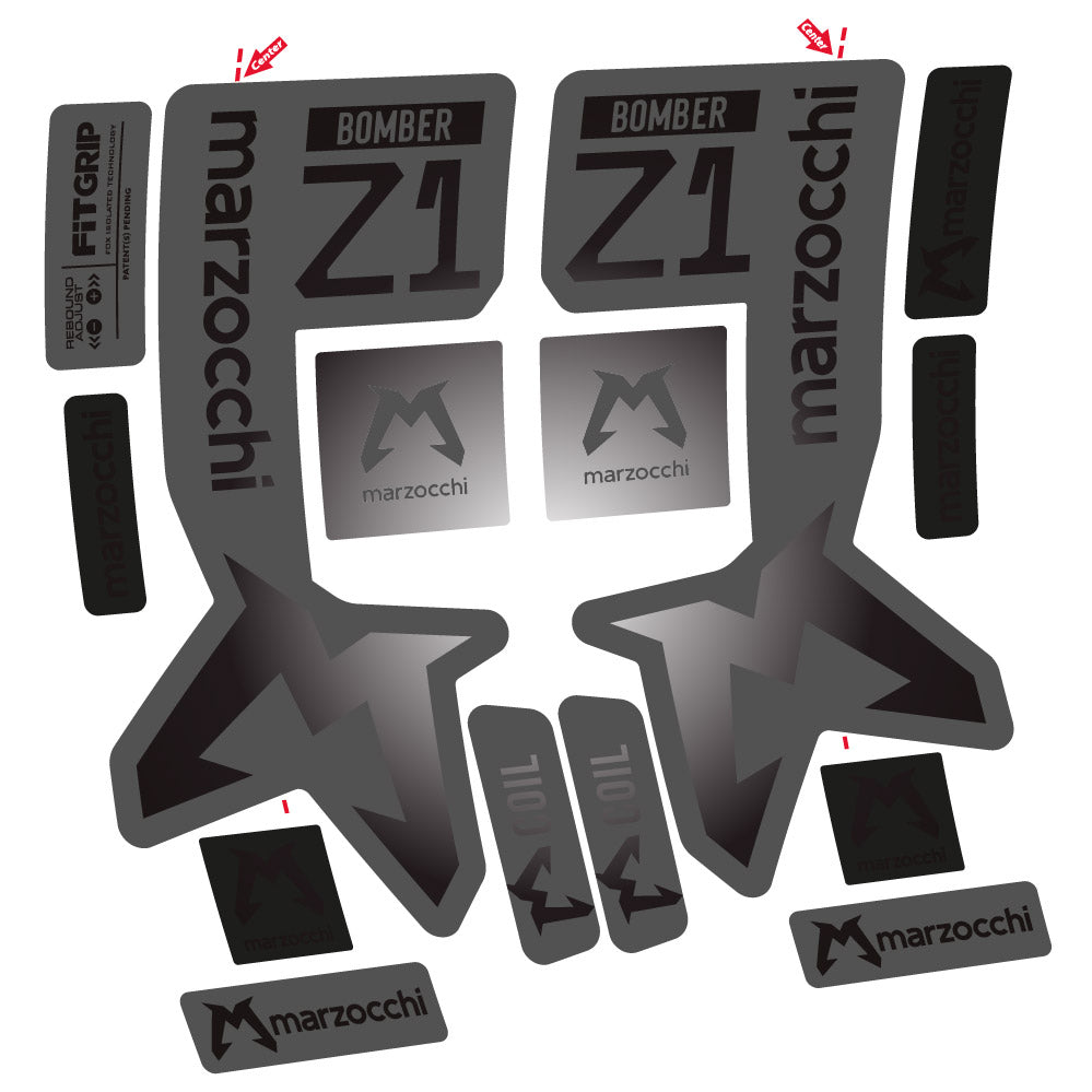 Stickers Marzocchi Bomber Z1 compatibles Autocollants fourche VTT 29"