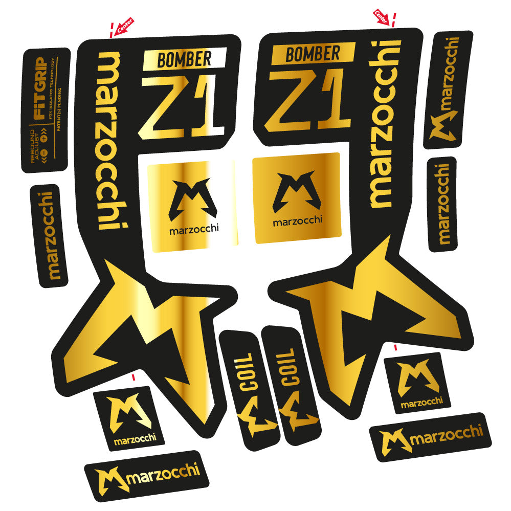 Stickers Marzocchi Bomber Z1 compatibles Autocollants fourche VTT 29"