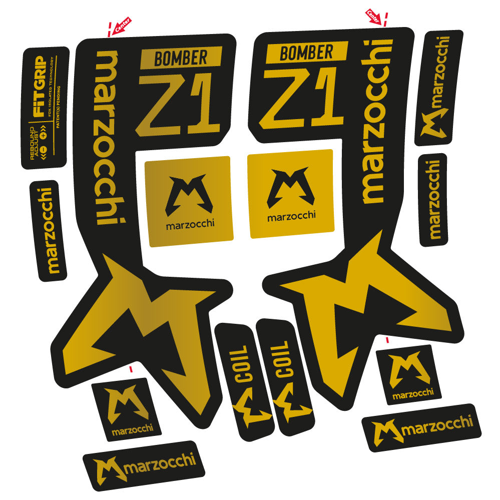 Stickers Marzocchi Bomber Z1 Mod 2 compatibles - Autocollants fourche VTT