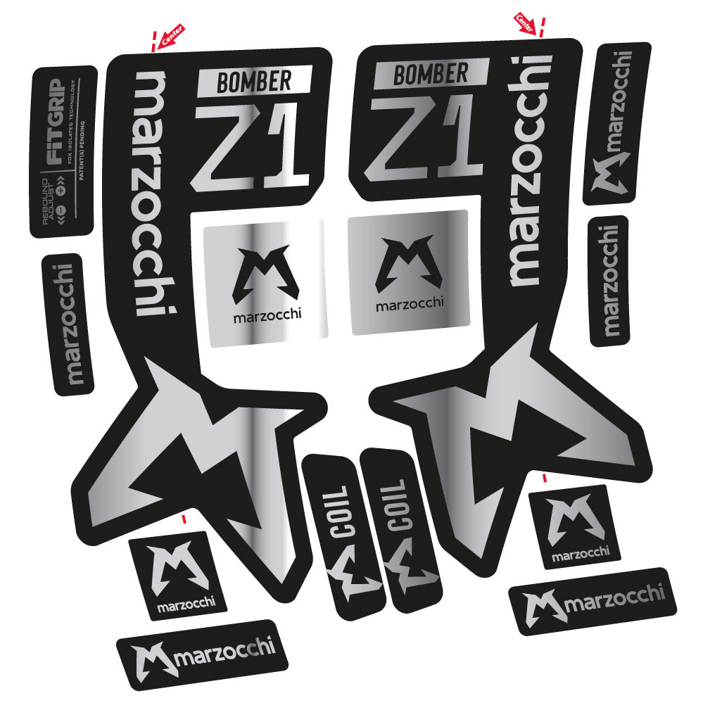 Stickers Marzocchi Bomber Z1 compatibles Autocollants fourche VTT 29"