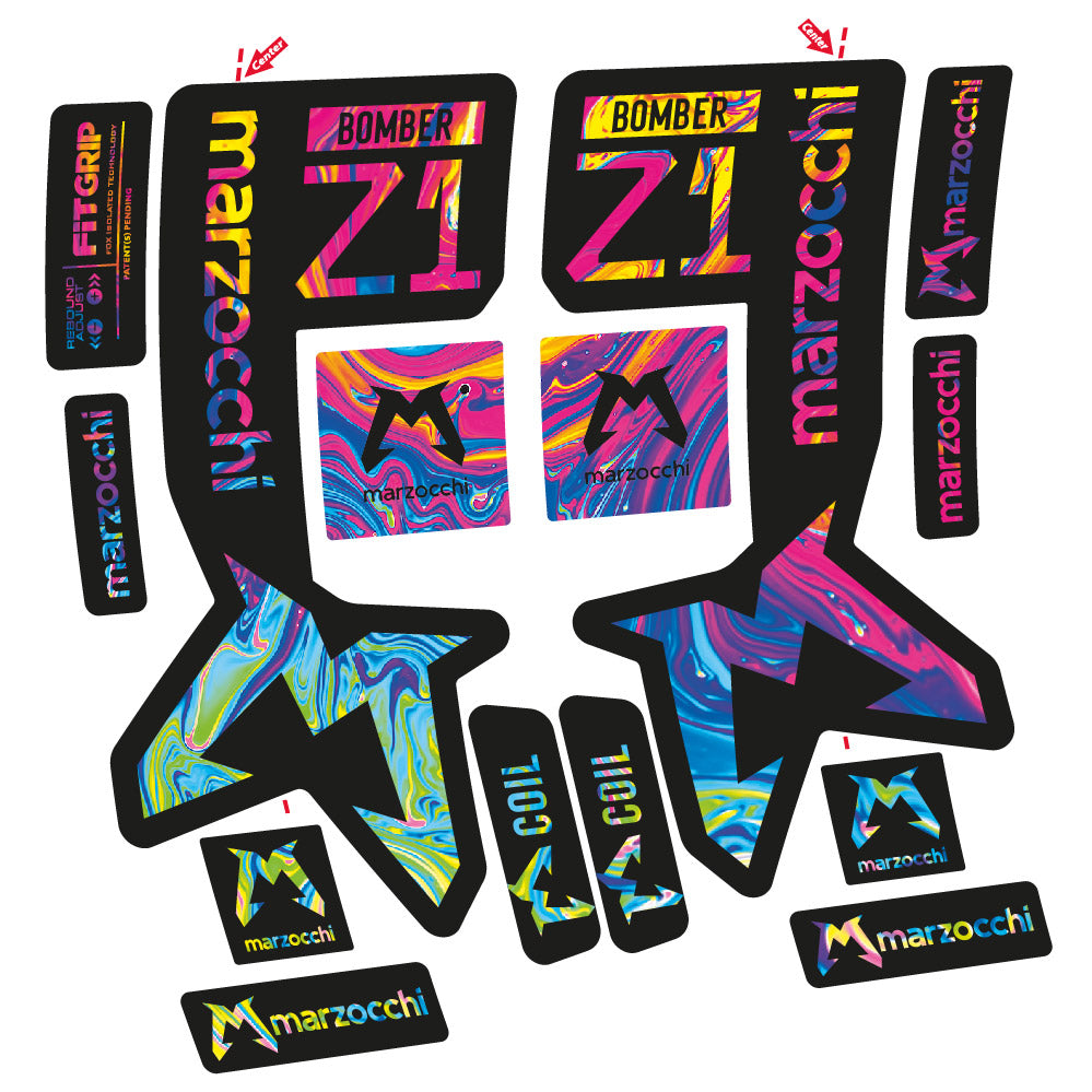 Stickers Marzocchi Bomber Z1 compatibles Autocollants fourche VTT 29"