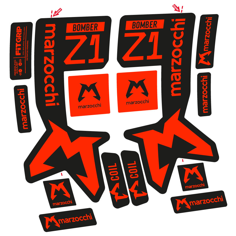Stickers Marzocchi Bomber Z1 compatibles Autocollants fourche VTT 29"